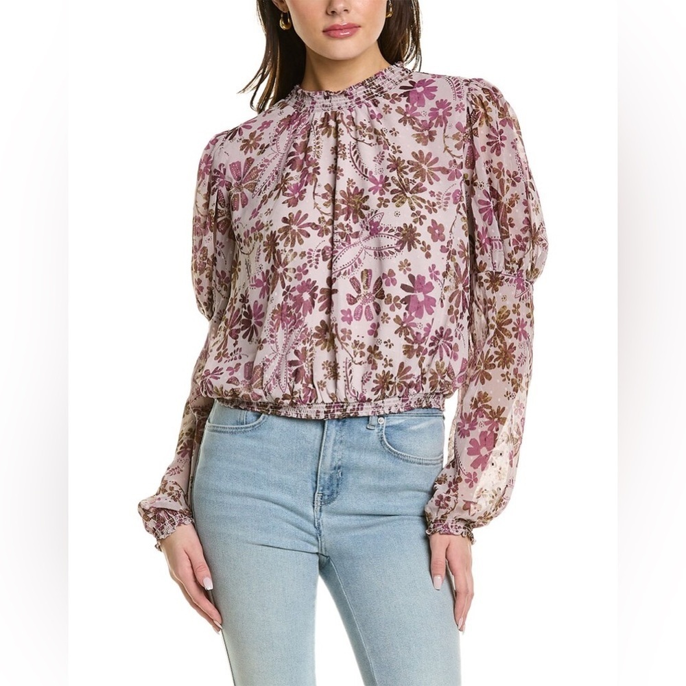 Free People Clarissa Printed Blouse XS